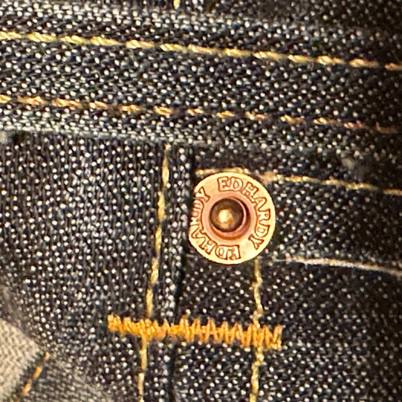 Ed Hardy Low Rise 90s Y2K Tiger Jeans Flair / Boot Womens Sz 28 Vintage RARE USA - Picture 7 of 16